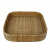 Homeroots 2 x 11 x 11 in. Braided Natural Bamboo Square Tray 397897